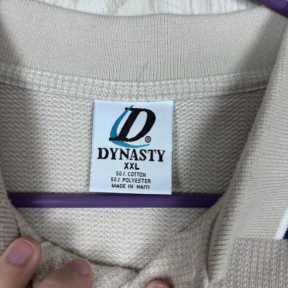 VTG Y2K Dynasty Men’s Houston Texans Navy and Cream Short Sleeve Polo Set, XXL - Picture 13 of 13